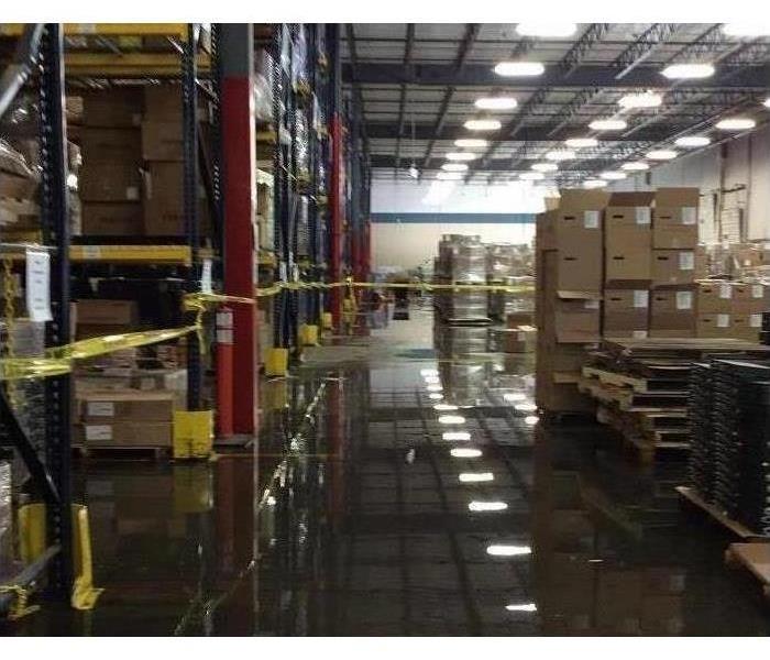 Factory with flooded floors.